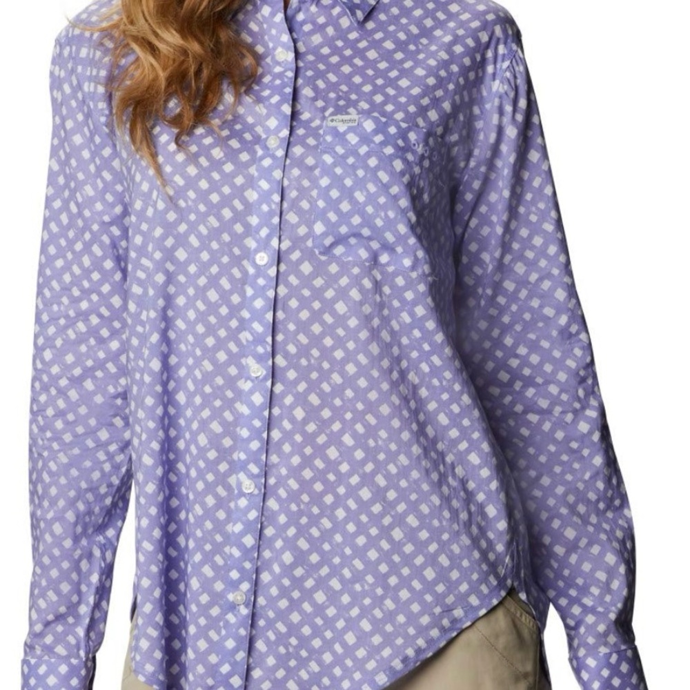 Columbia Purple Checkered Shirt